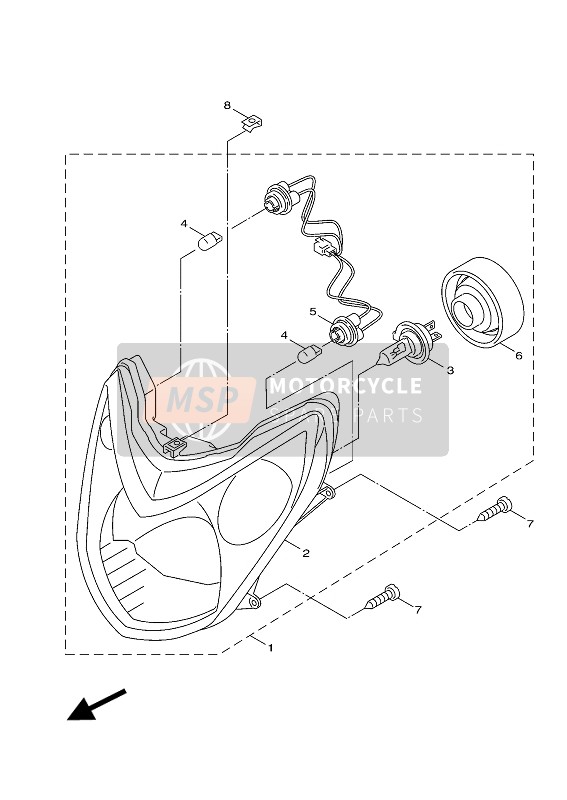 Yamaha XC125 CYGNUS X 2012 Headlight for a 2012 Yamaha XC125 CYGNUS X